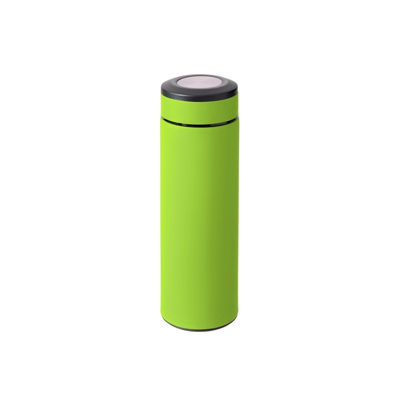 Вакуумный термос "Vacuum Flask C1", soft touch, 420мл, зеленое яблоко с логотипом