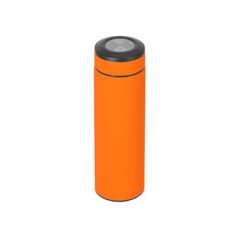 Вакуумный термос "Vacuum Flask C1", soft touch, 420мл, оранжевый с логотипом