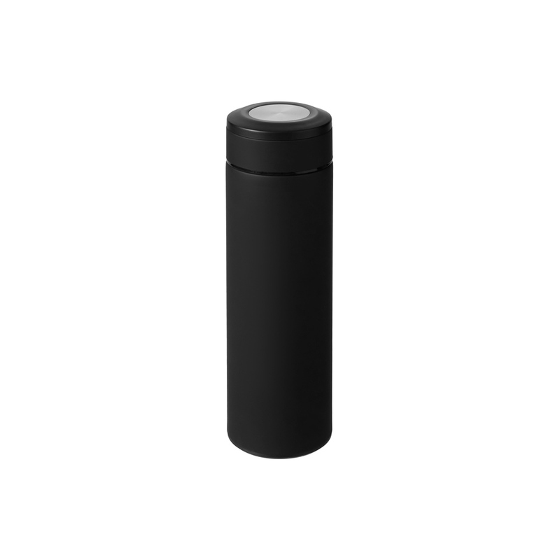 Вакуумный термос "Vacuum Flask C1", soft touch, 420мл, черный с логотипом