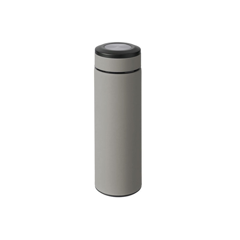 Вакуумный термос "Vacuum Flask C1", soft touch, 420мл, серый с логотипом