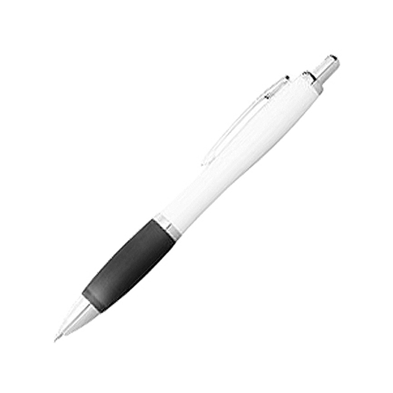 Ручка шариковая "Nash", белый/черный, черные чернила с логотипом