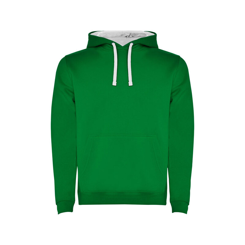 Толстовка с капюшоном "Urban" мужская, зеленый/белый с логотипом