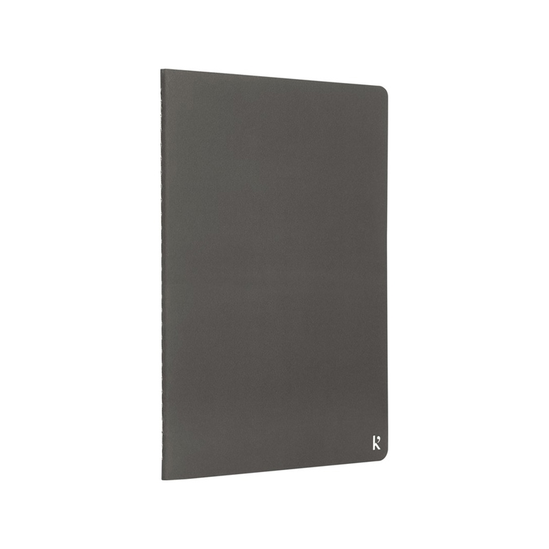 Комплект из двух блокнотов Karst формата A5 с листами из каменной бумаги, slate grey с логотипом