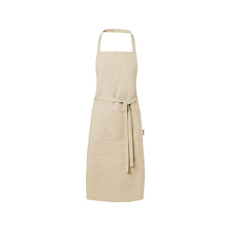 Pheebs 200 g/m2 recycled cotton apron, натуральный с логотипом