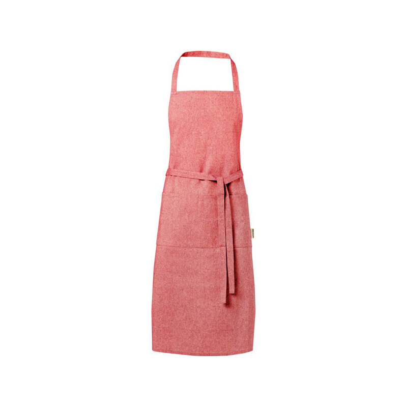 Pheebs 200 g/m2 recycled cotton apron, красный яркий с логотипом