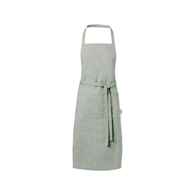Pheebs 200 g/m2 recycled cotton apron, зеленый яркий с логотипом