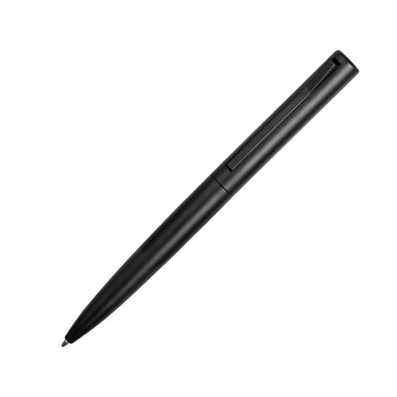 Ручка металлическая шариковая «Bevel», черный с логотипом