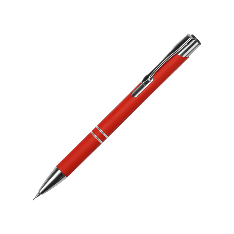 Механический карандаш "Legend Pencil" софт-тач 0.5 мм, красный с логотипом
