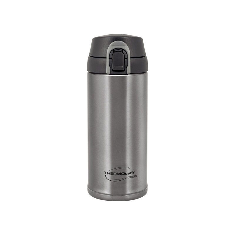 Термос из нерж. стали тм ThermoCafe TC-350T (Dark Grey), 0.35L, серый с логотипом