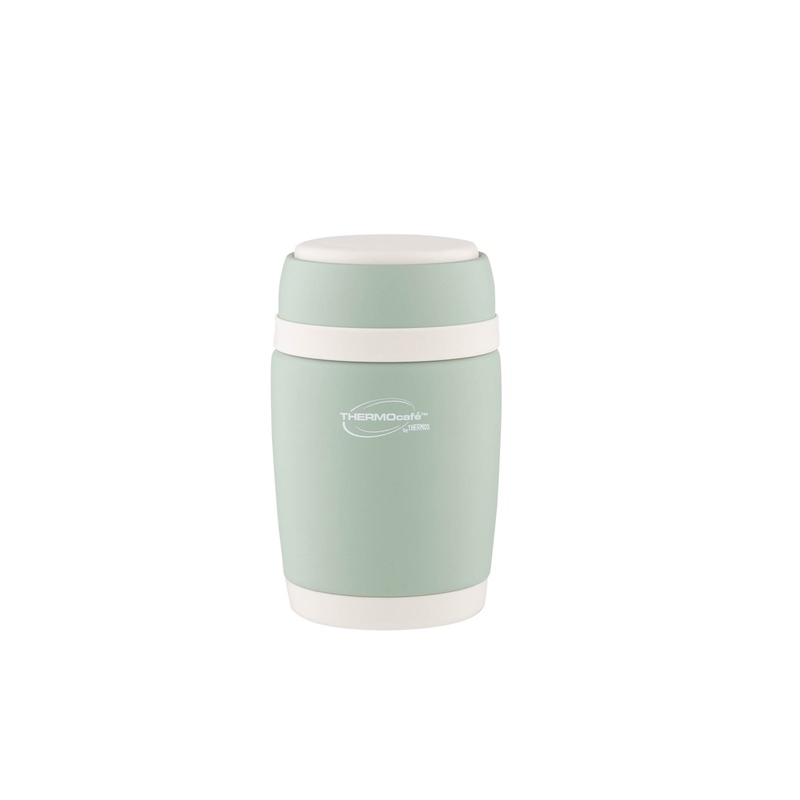 Термос из нерж. стали для еды тм ThermoCafe DETC-400FJ, 0.4L, салатовый с логотипом