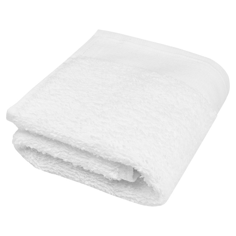 Хлопковое полотенце для ванной Chloe 30x50 см плотностью 550 г/м2, белый с логотипом