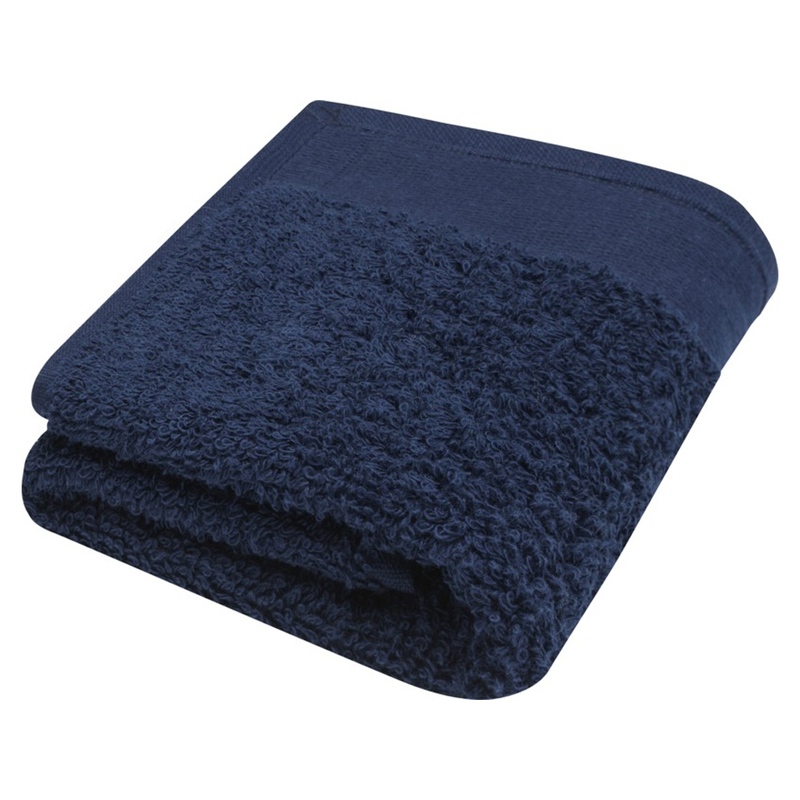 Хлопковое полотенце для ванной Chloe 30x50 см плотностью 550 г/м2, темно-синий с логотипом