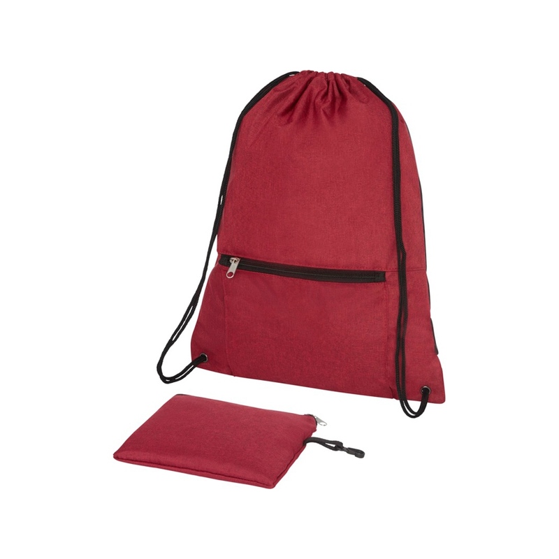 Складной рюкзак со шнурком Hoss, heather dark red с логотипом