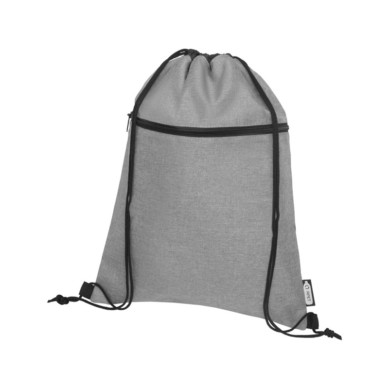 Рюкзак со шнурком Ross из переработанного ПЭТ, heather medium grey с логотипом