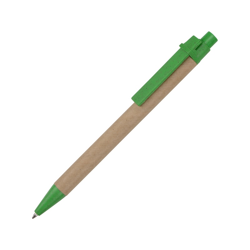 Ручка картонная шариковая "Эко 3.0", зеленый с логотипом
