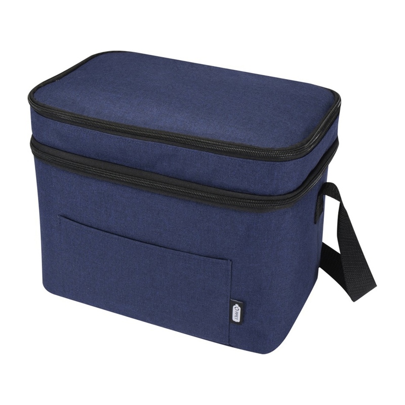 Tundra сумка-холодильник из переработанного РЕТ-пластика, сертиф. согласно GRS - Heather navy с логотипом