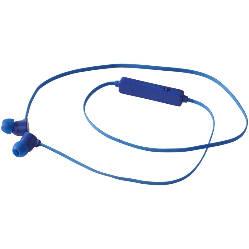 Цветные наушники Bluetooth, ярко-синий с логотипом