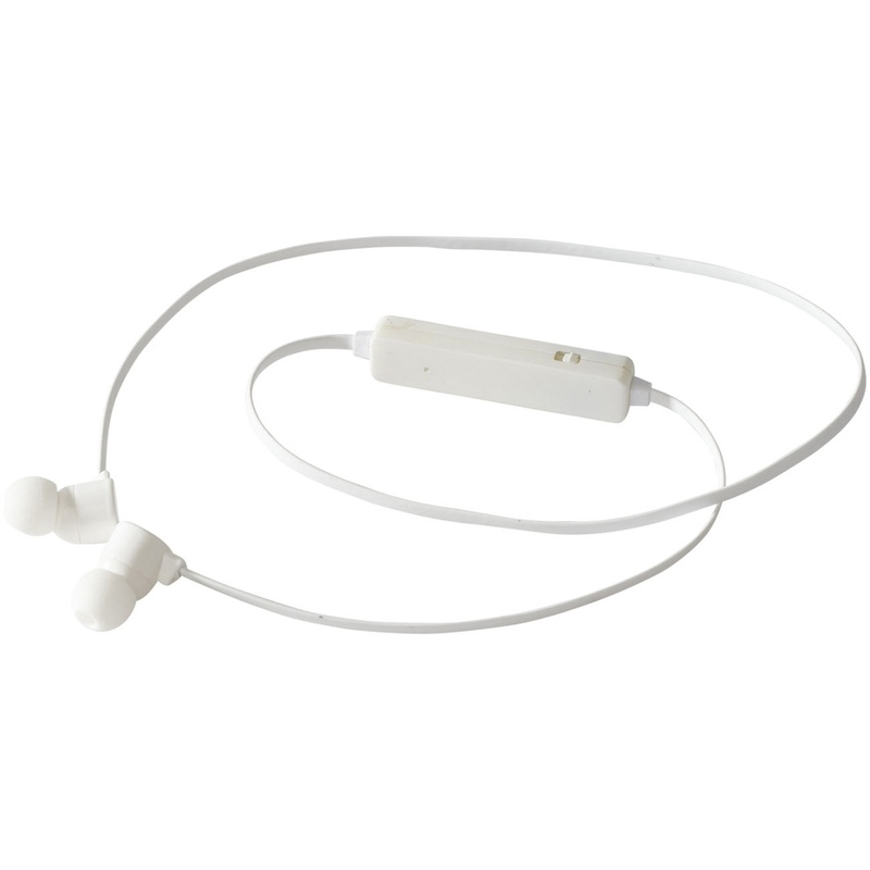 Цветные наушники Bluetooth, белый с логотипом
