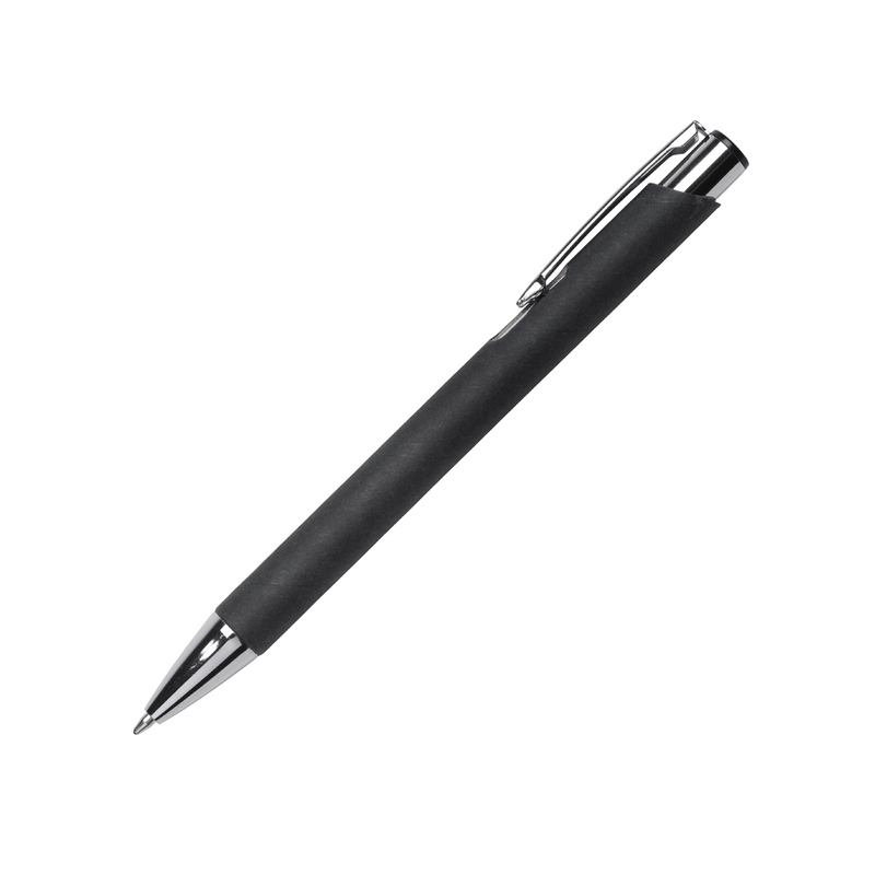Пластиковая шариковая ручка с корпусом из бумаги "Legend Paper", черный с логотипом