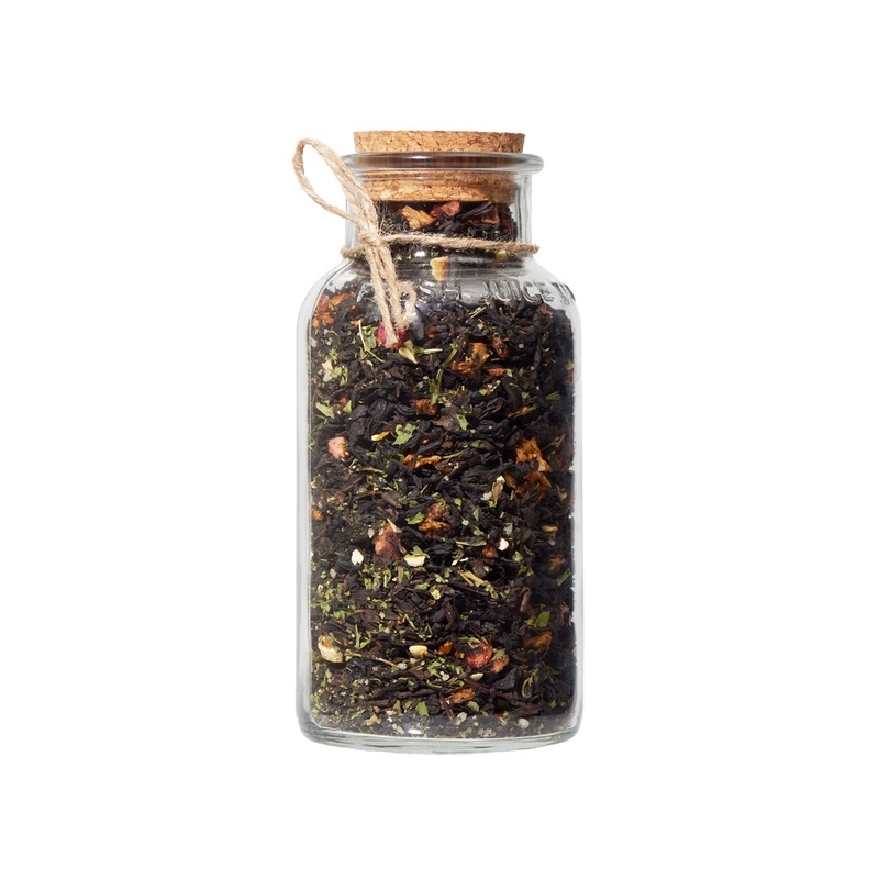 Сокочай чёрный Ананас, клубника, мята, мёд, лимон, 130 г. с логотипом