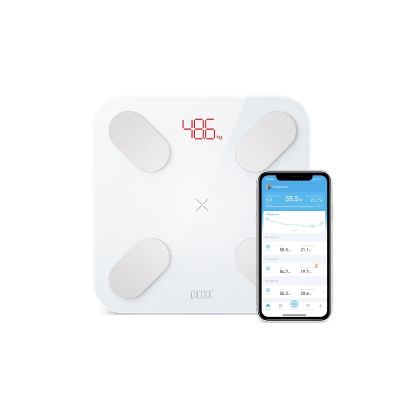 Умные диагностические весы Picooc Mini Pro V2 (6924917717377), белый с логотипом