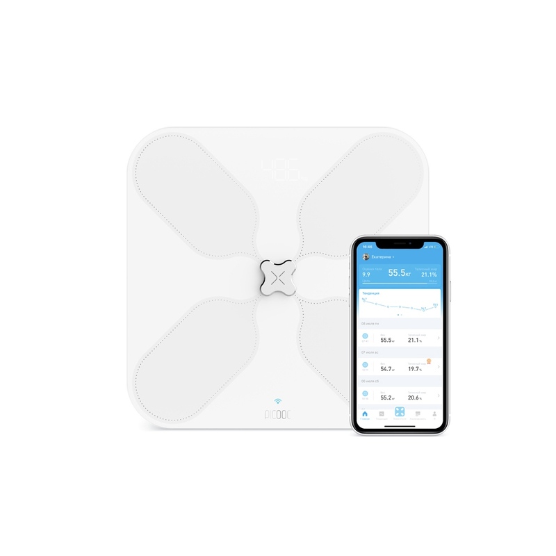 Умные диагностические весы с Wi-Fi Picooc S3 White V2 (6924917717346), белый с логотипом