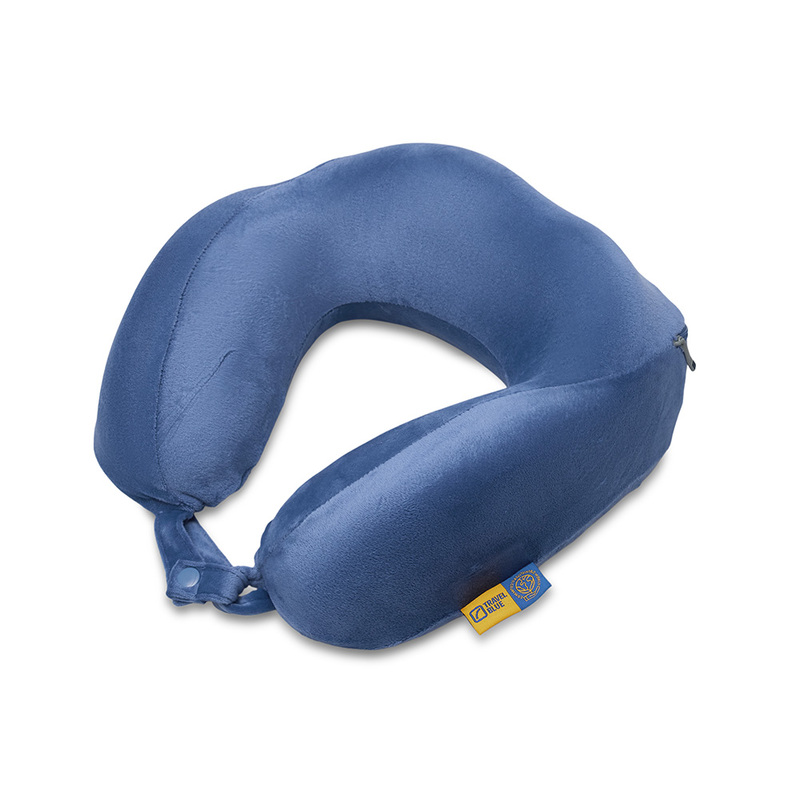 Подушка для путешествий с капюшоном Travel Blue Hooded Tranquility Pillow (216), цвет синий с логотипом