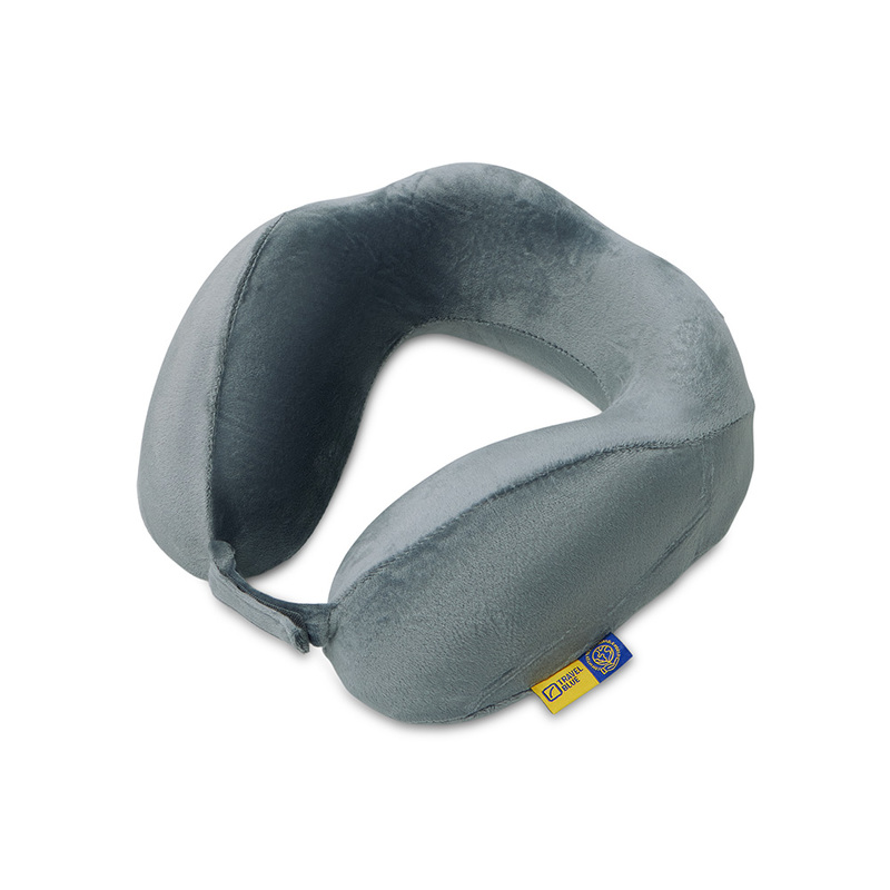 Подушка для путешествий с эффектом памяти Travel Blue Tranquility Pillow, увеличенная (212), цвет серый с логотипом