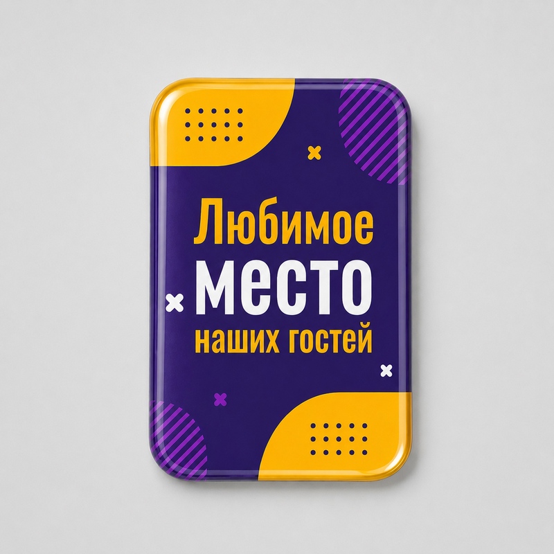 Смоляной стикер вертикальный на дверь M, 9,3х13,7 см с логотипом