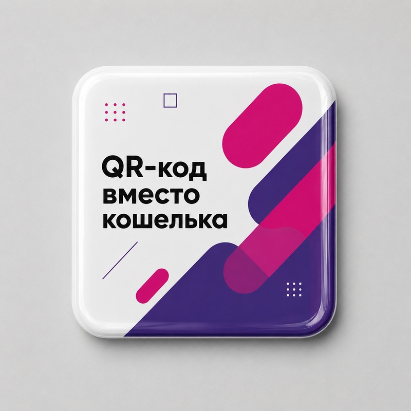 Смоляной стикер для прикассовой зоны квадратный M, 9,5х9,5 см с логотипом