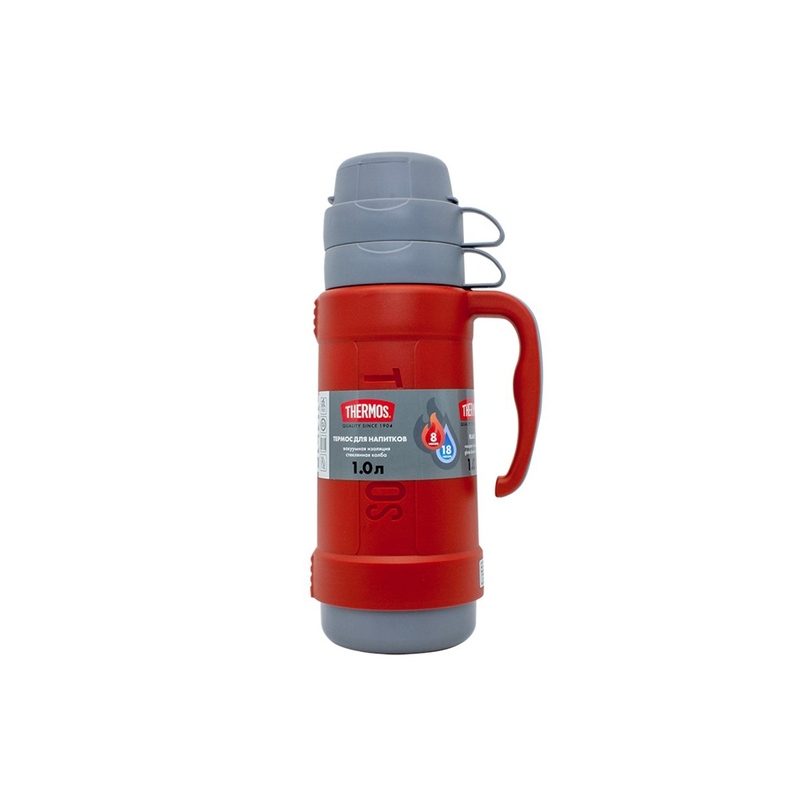 Термос со стеклянной колбой тм THERMOS PICNIC 40 Series Red 1,0L с логотипом