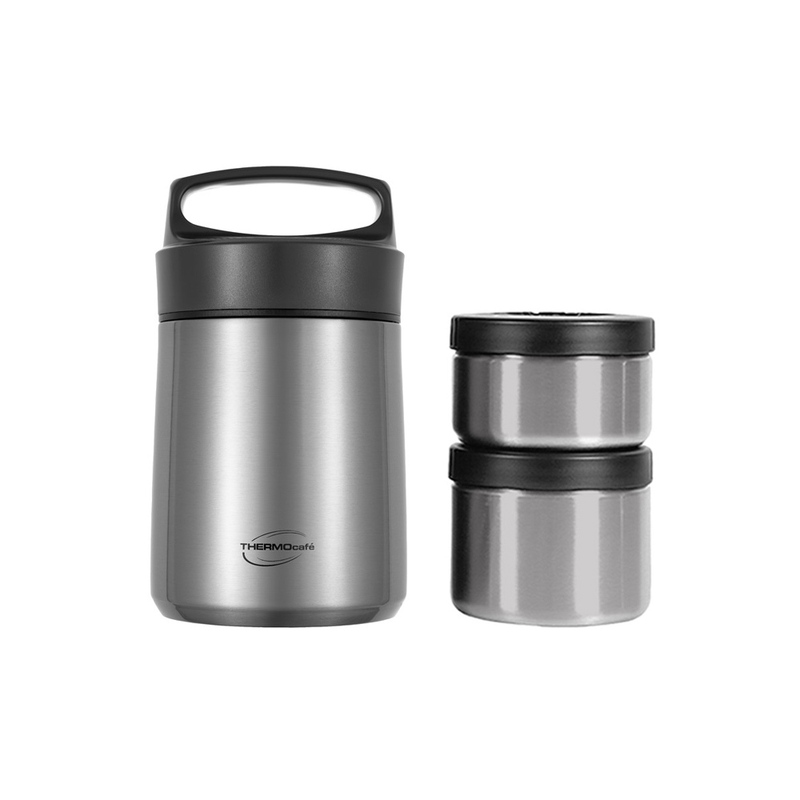 Термос с двумя контейнерами из нерж. стали тм THERMOcafe TCLB-1480SY (SS) 1,48L с логотипом