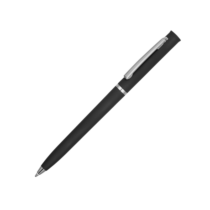 Ручка шариковая "Navi" soft-touch, черный с логотипом