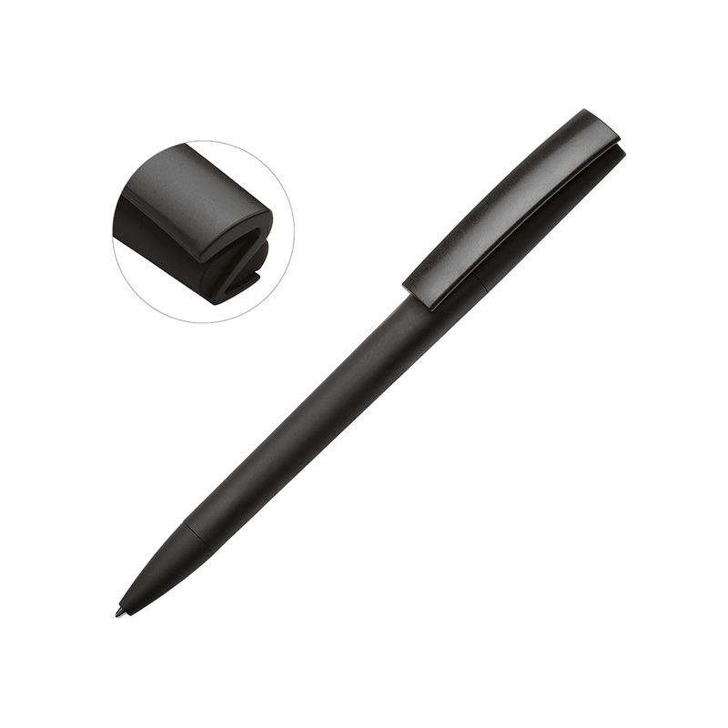 Ручка пластиковая soft-touch шариковая «Zorro», черный с логотипом