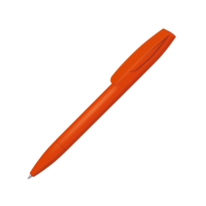 Шариковая ручка "Coral Gum " с прорезиненным soft-touch корпусом и клипом., оранжевый с логотипом