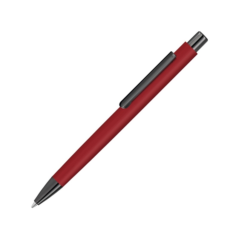 Металлическая шариковая ручка soft touch "Ellipse gum", красный с логотипом