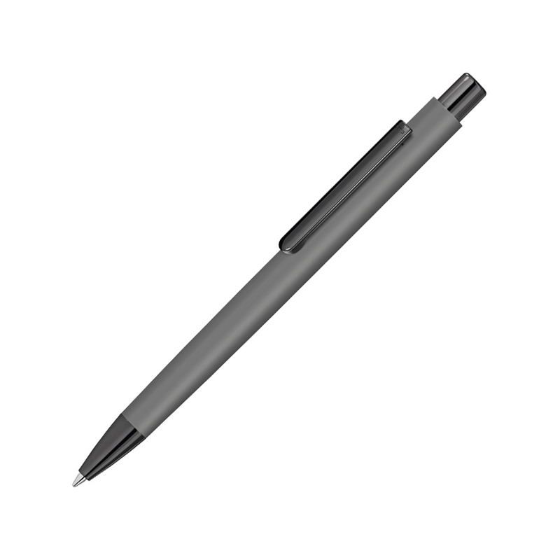 Металлическая шариковая ручка soft touch "Ellipse gum", серый с логотипом