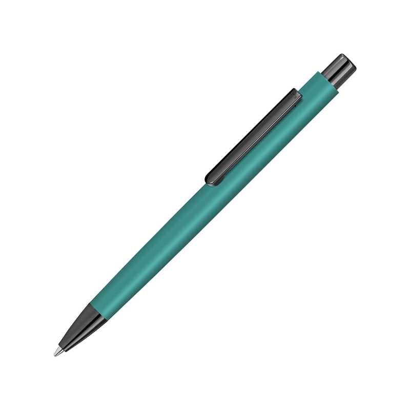 Металлическая шариковая ручка soft touch "Ellipse gum", бирюзовый с логотипом