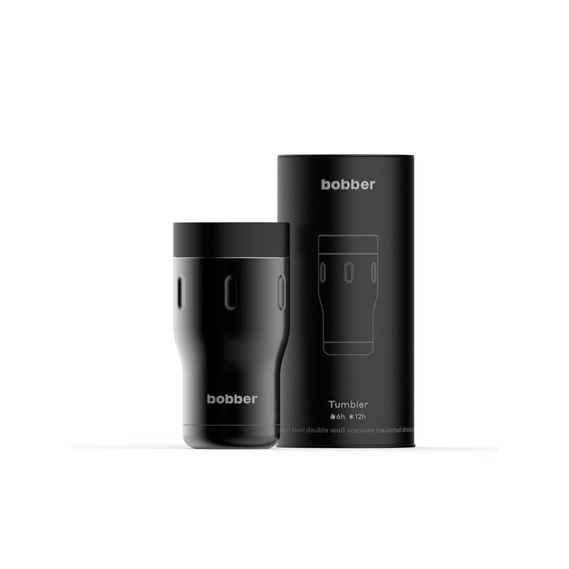 Термос питьевой, вакуумный, бытовой, тм "bobber". Объем 0,35 литра. Артикул Tumbler-350 Black Coffee с логотипом