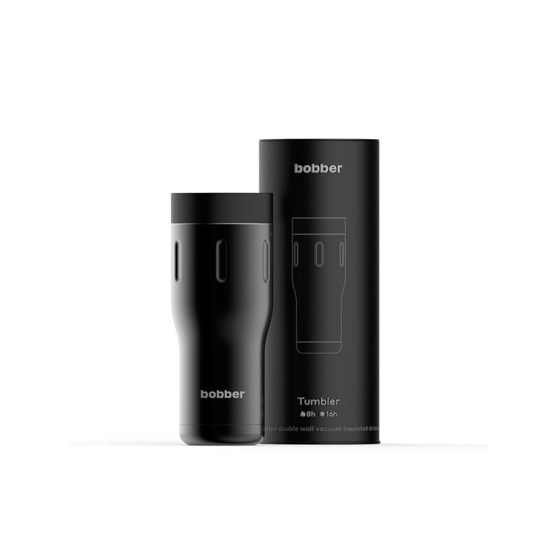 Термос питьевой, вакуумный, бытовой, тм "bobber". Объем 0,47 литра. Артикул Tumbler-470 Black Coffee с логотипом