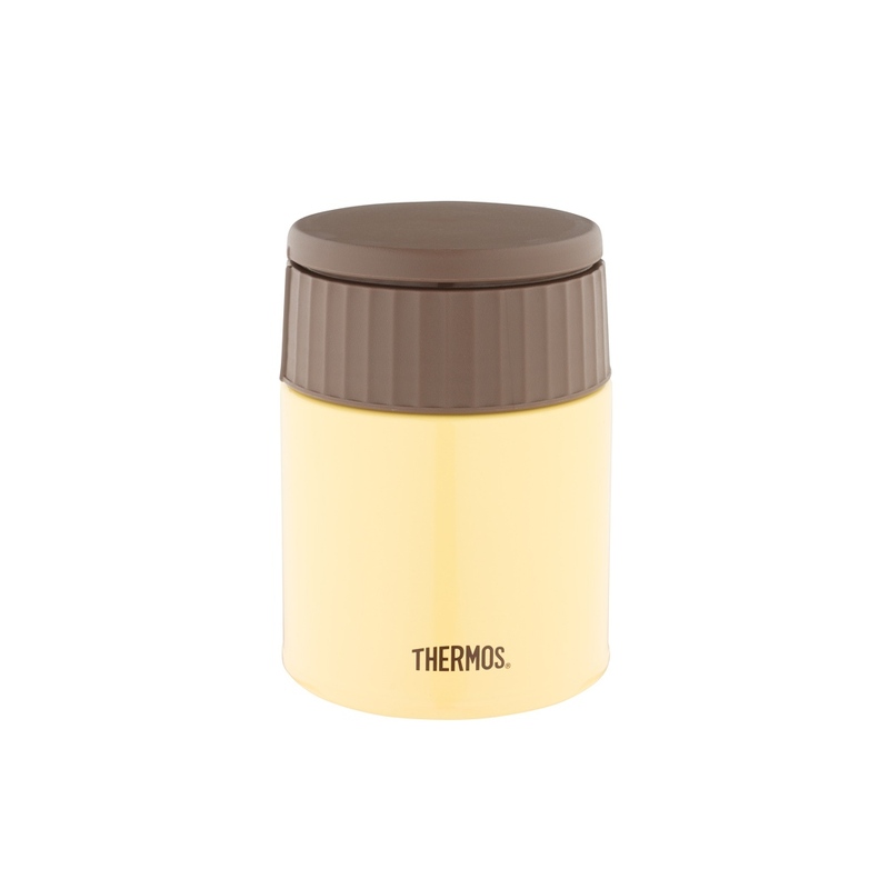 Термос из нерж. стали для еды тм THERMOS JBQ-400-BNN 0.4L, желтый с логотипом