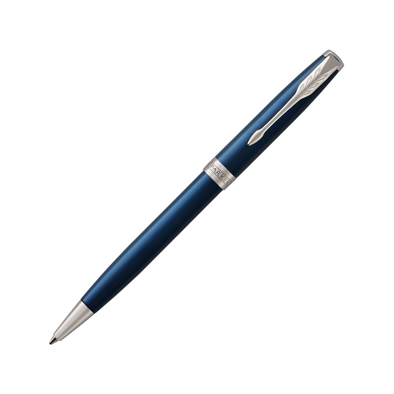 Ручка шариковая «Parker Sonnet Core Subtle Blue CT», синий/серебристый с логотипом