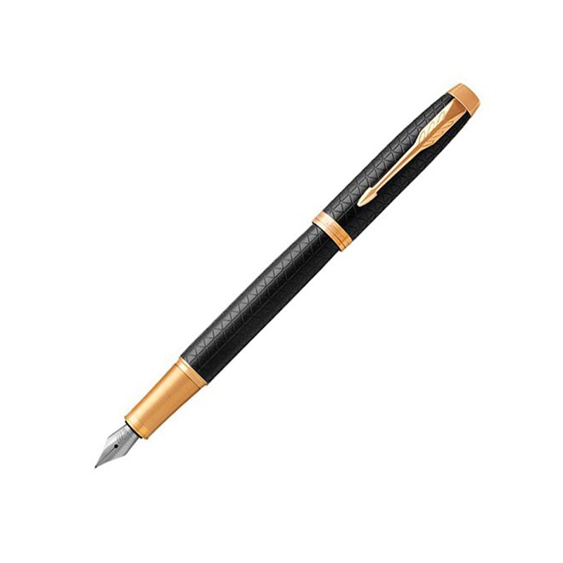 Перьевая ручка Parker IM Premium Black GT, перо: F, цвет чернил: blue, в подарочной упаковке. с логотипом