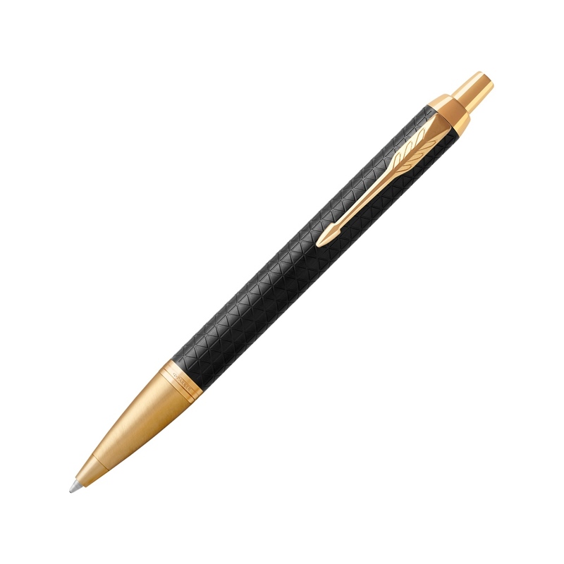 Шариковая ручка Parker IM Premium Black GT, стержень: M, цвет чернил: blue, в подарочной упаковке. с логотипом