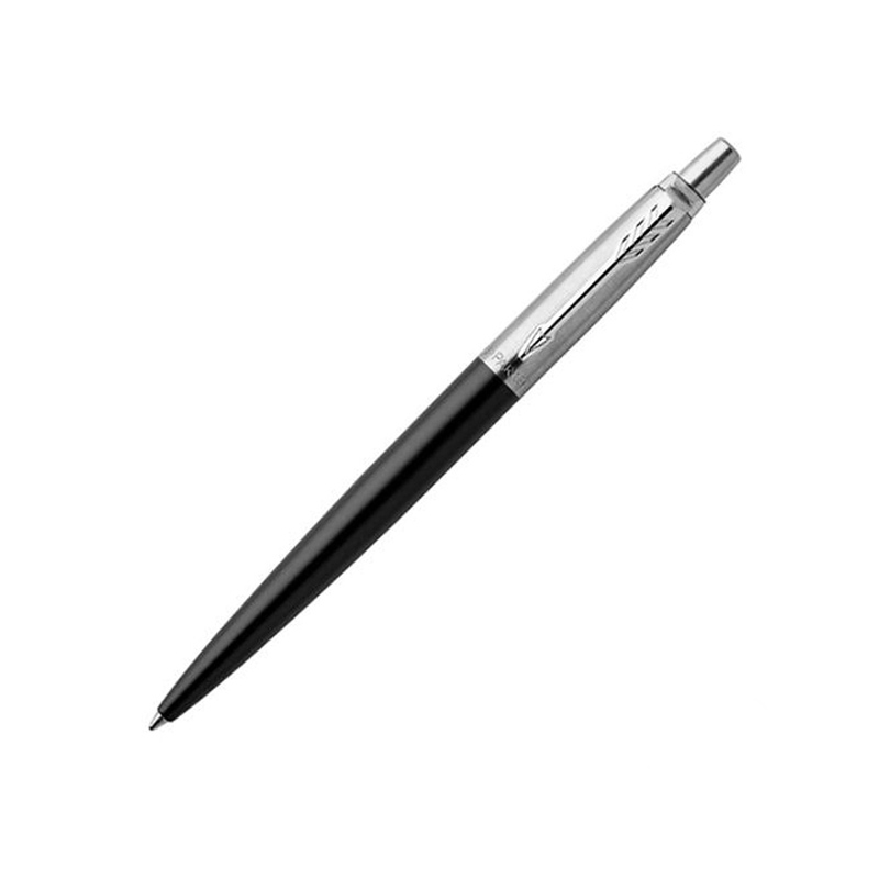 Шариковая ручка Parker Jotter Essential, Satin Black CT, стержень: M, цвет чернил : blue или black с логотипом