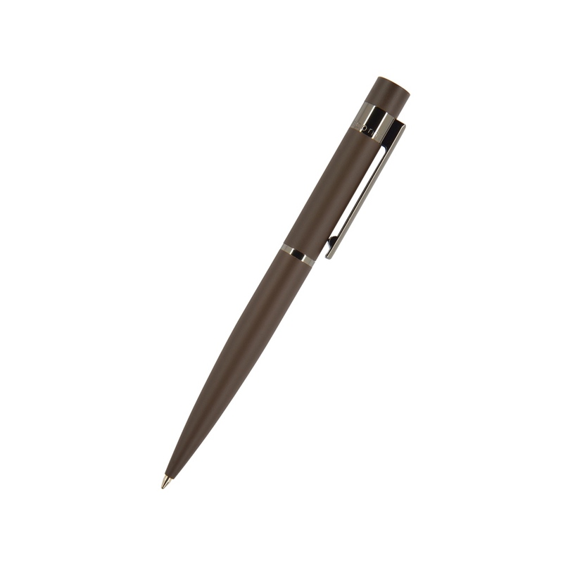 Ручка шариковая автоматическая BrunoVisconti "VERONA" цвет корпуса коричневый, soft-touch, 1 мм, синяя с логотипом