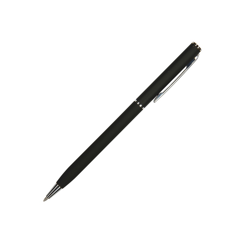 Ручка шариковая автоматическая BrunoVisconti® "PALERMO" цвет корпуса черный, soft-touch, 0.7 мм с логотипом