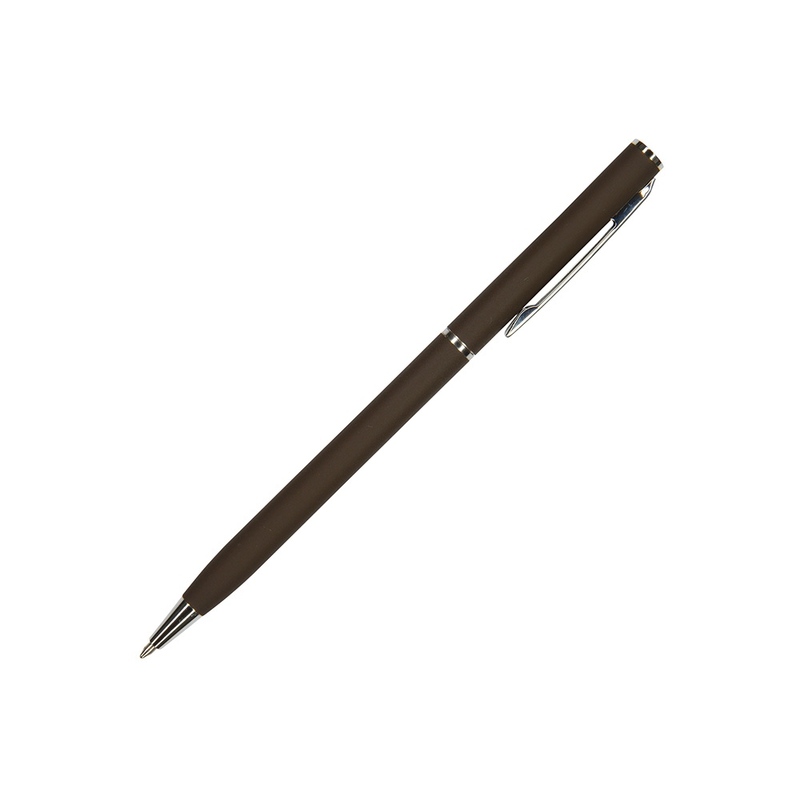Ручка шариковая автоматическая BrunoVisconti® "PALERMO" цвет корпуса коричневый, soft-touch, 0.7 мм с логотипом