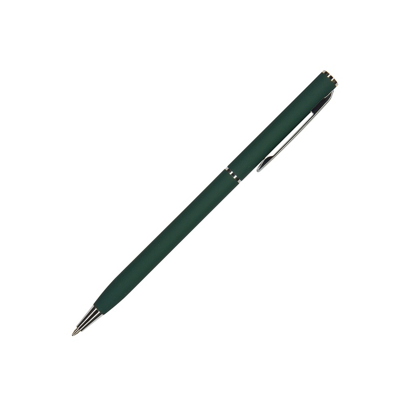 Ручка шариковая автоматическая BrunoVisconti® "PALERMO" цвет корпуса зеленый, soft-touch, 0.7 мм с логотипом