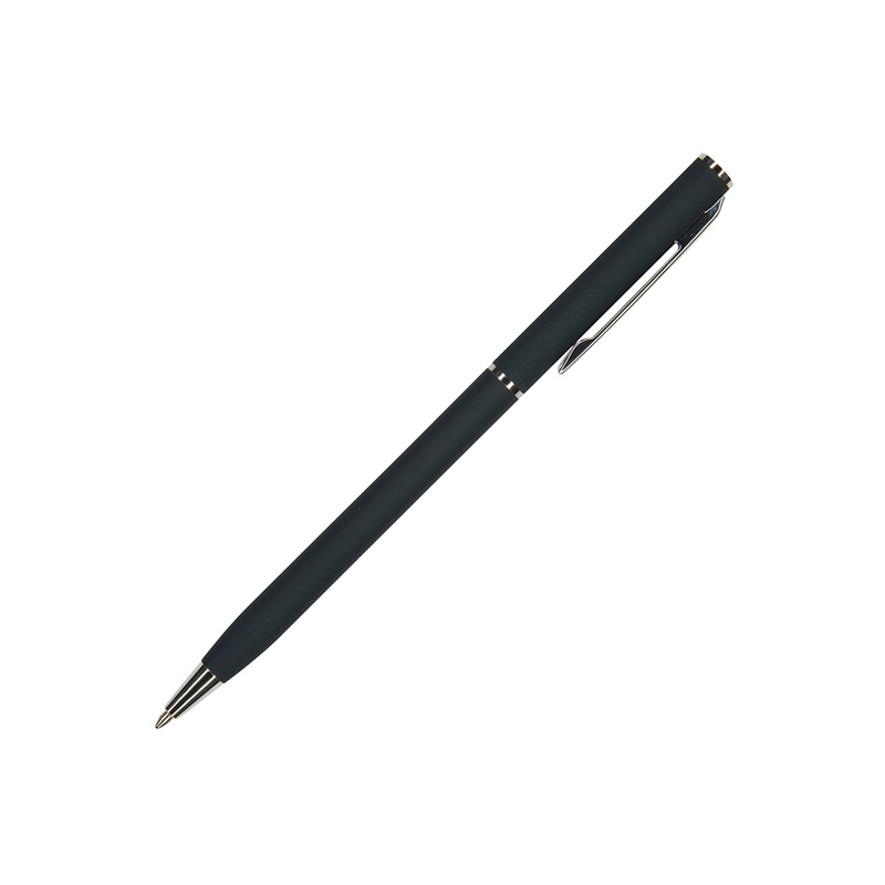 Ручка шариковая автоматическая BrunoVisconti® "PALERMO" цвет корпуса сине-черный, soft-touch, 0.7 мм с логотипом